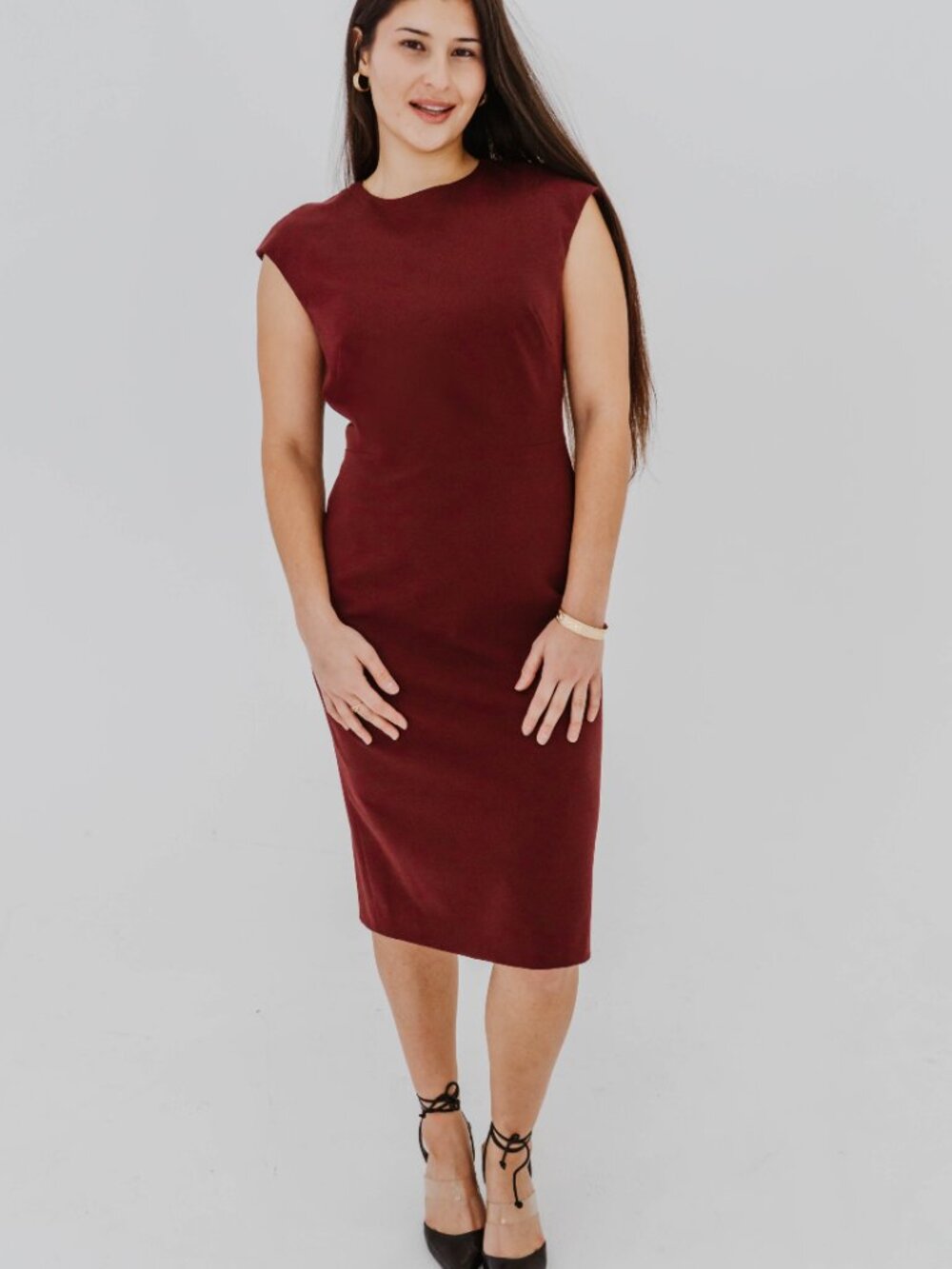 NWT LAFAYETTE 148 CABERNET WOOL SHEATH DRESS - 8